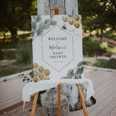 Sweet as can Bee Eucalyptus Baby Shower Welcome Foam Board