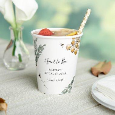 Sweet as can Bee Eucalyptus Bridal Shower Paper Cups