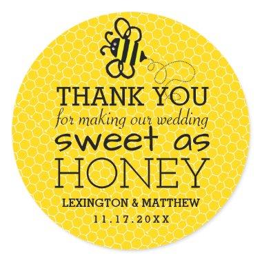 Sweet As Honey Wedding Favor Classic Round Sticker