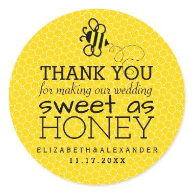 Sweet As Honey Wedding Guest Favor Thank You Classic Round Sticker