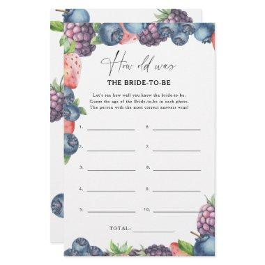 Sweet berry - How old was the bride to be game