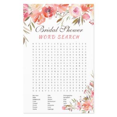 Sweet Blush Floral Watercolor Bridal Game Flyer