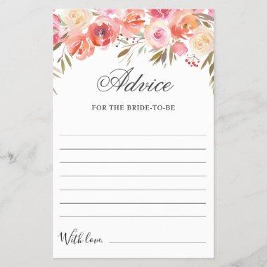Sweet Blush Floral Well Wishes Advice Card