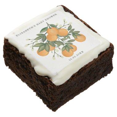 Sweet Botanical Citrus Orange Greenery Brownie