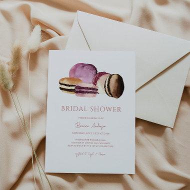 Sweet Bridal Shower Invitations with Macarons
