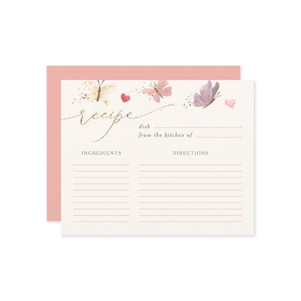 Sweet Butterflies Bridal Shower Recipe Invitations