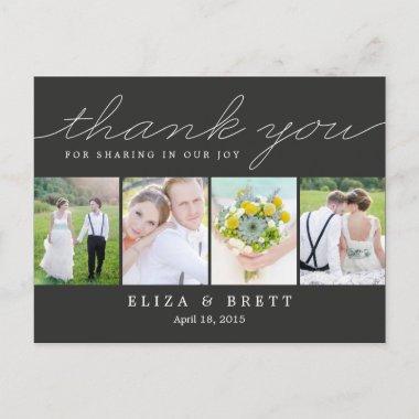 Sweet Collage Wedding Thank You Invitations - Charcoal