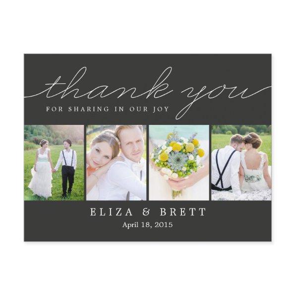 Sweet Collage Wedding Thank You  - Charcoal