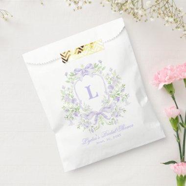 Sweet Crest w/ Lavender Bows |  Favor Bag