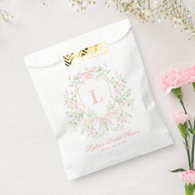 Sweet Crest w/ Pink Bows | Monogram  Favor Bag