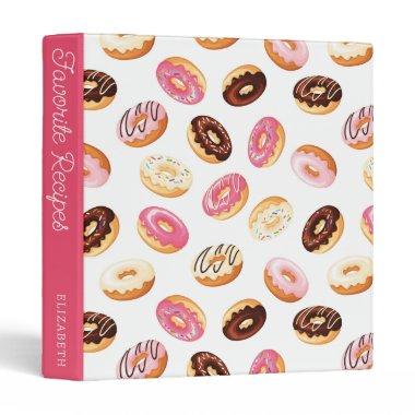 Sweet Donut Pattern | Recipe Book 3 Ring Binder