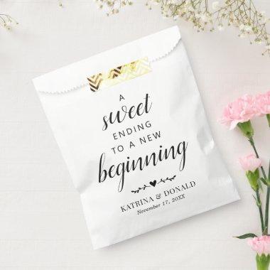 Sweet Ending To A New Beginning Classic Wedding Favor Bag