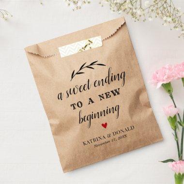 Sweet Ending To A New Beginning Rustic Wedding Favor Bag