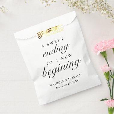 Sweet Ending To A New Beginning Wedding Favor Bag