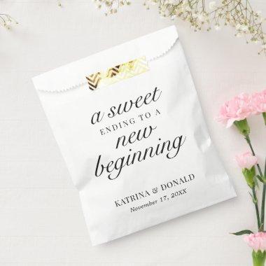 Sweet Ending To A New Beginning Wedding Favor Bag