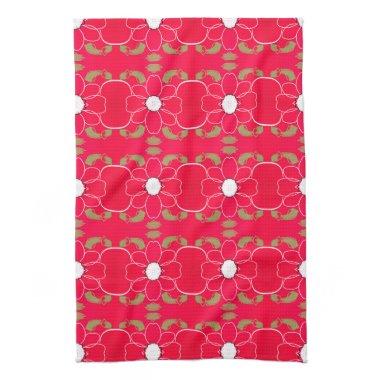 Sweet Floral Tea-Towel With a Modern Print Towel