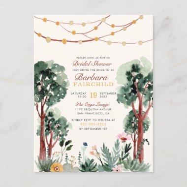 Sweet Green Botanical Trees Woodland Bridal Shower Invitation PostInvitations