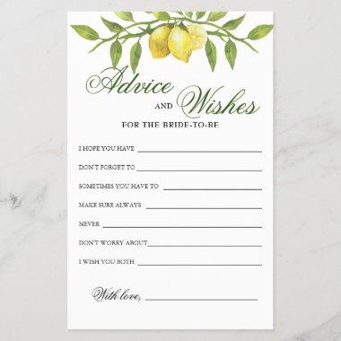 Sweet Lemons & Greenery Advice and Wishes Invitations