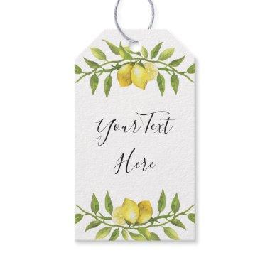 Sweet Lemons Greenery Watercolor Gift Favor Tag