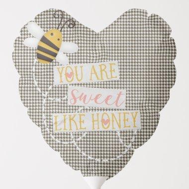 Sweet Like honey balloon - Black and white plaid