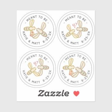 Sweet Little Bees Heart Meant to Be Wedding Honey Sticker