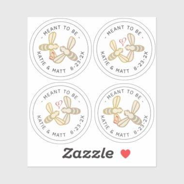 Sweet Little Bees Heart Meant to Be Wedding Honey Sticker