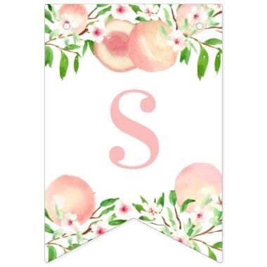Sweet Little Peach Baby or Bridal Shower Party Bunting Flags