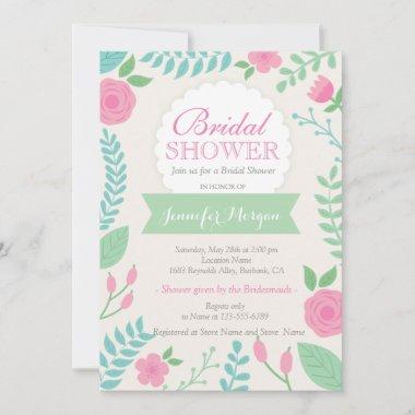 Sweet Lovely Floral Spring Bridal Shower Invites