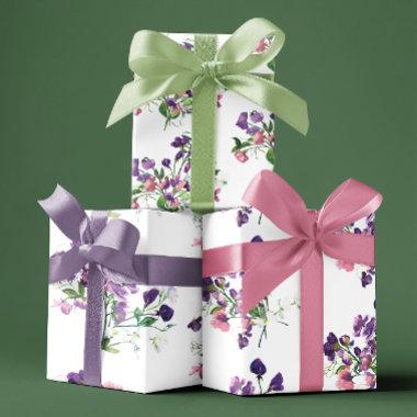 Sweet Pea Wrapping Paper Flat Sheet Set of 3
