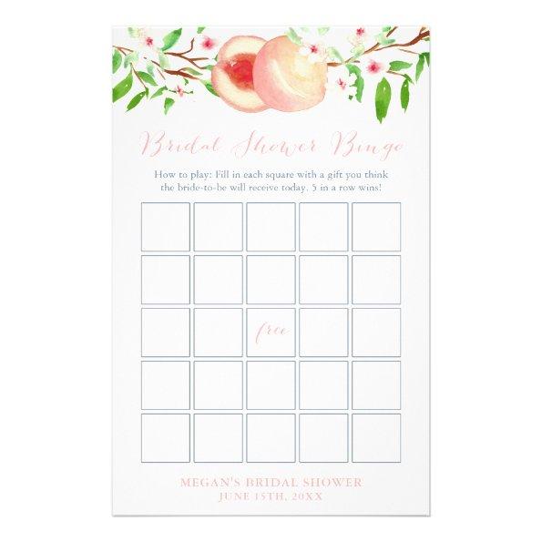 Sweet Peach Orchard Bridal Shower Bingo Game Invitations Flyer