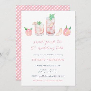 Sweet Peach Tea Southern Bridal Shower Invitations