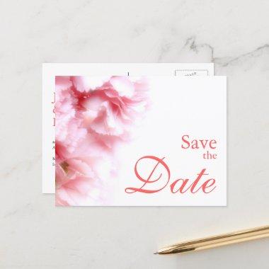 Sweet Pink Carnations Save the Date Announcement
