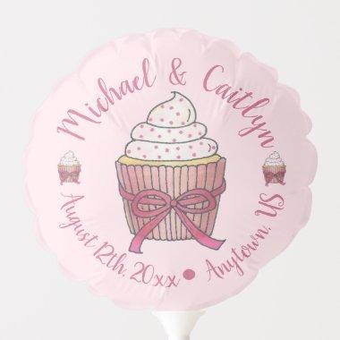 Sweet Pink Cupcake Bridal Baby Shower Celebration Balloon