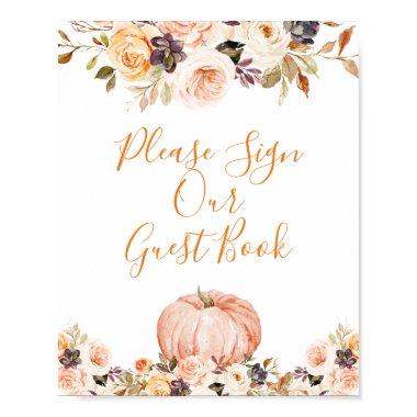 Sweet Pumpkin Rustic Floral Please Sign our Guest