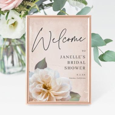Sweet Rose Garden Flora Bridal Shower Welcome Sign