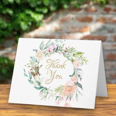 Sweet Summer Roses Garland Thank You Invitations