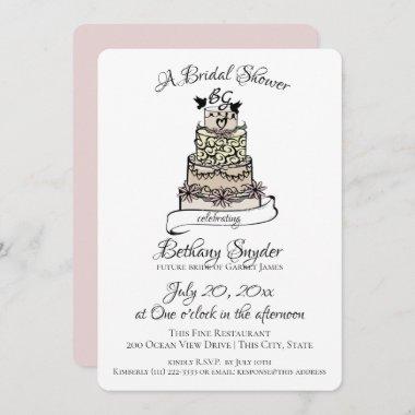 Sweet Wedding Cake Bridal Shower Invitations