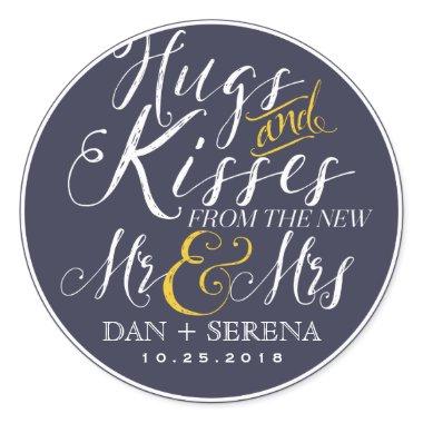Swirl Script Mr and Mrs Wedding Favor Sticker