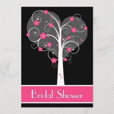 Swirly Apple Blossom Tree Bridal Shower Invitations