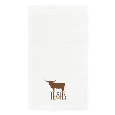 Symbols of Texas, Longhorn, brown small Paper Guest Towels