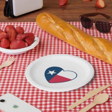 Symbols of Texas, Texas Flag, Heart Paper Plates