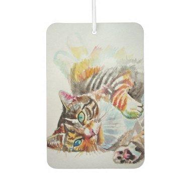Tabby Cat cats pet art Watercolor Ladies Air Freshener