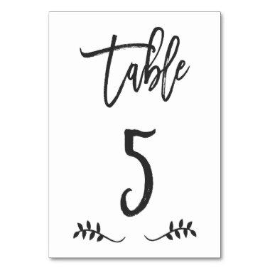 Table 5 | Simple Black Handwriting Brushed Laurel Table Number