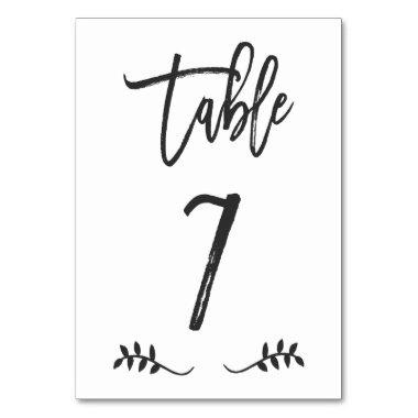 Table 7 | Simple Black Handwriting Brushed Laurel Table Number