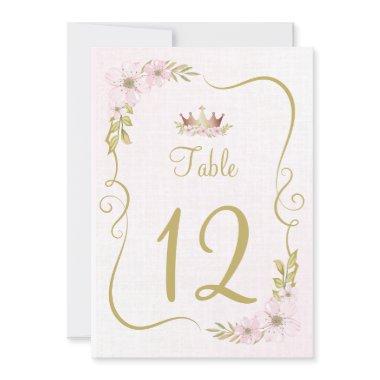 Table number pink princess