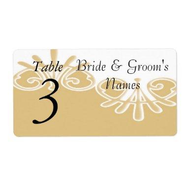 Table Number Wedding Reception wine bottle labels