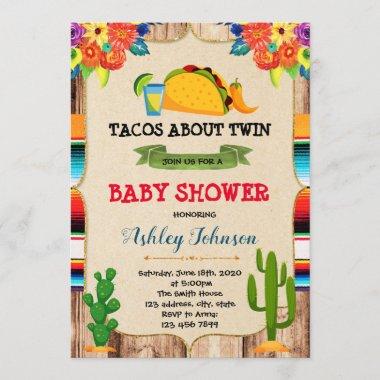 Taco about twin theme party Invitations