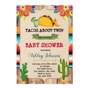 Taco about twin theme party Invitations