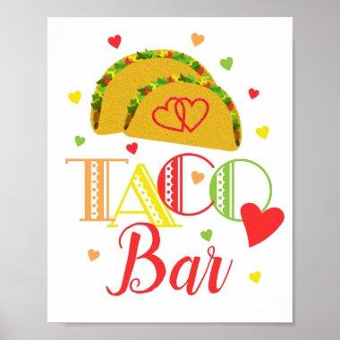 Taco Bar Mexican Fiesta Engagement Shower Party Poster