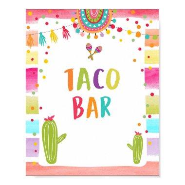 Taco Bar Mexican Food Cactus Fiesta Table Sign